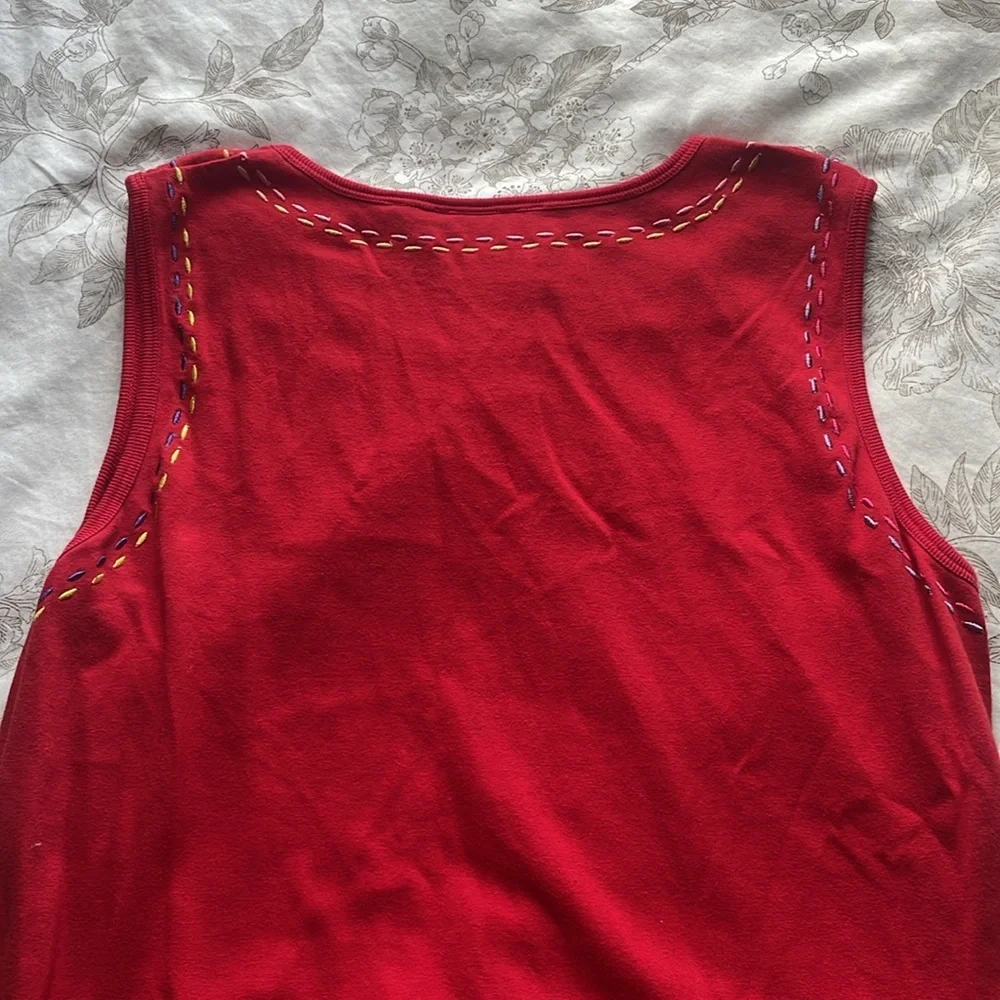Michael Simon Vintage Red Heart Patchwork Sleeveless Maxi Dress Medium 90s Artsy